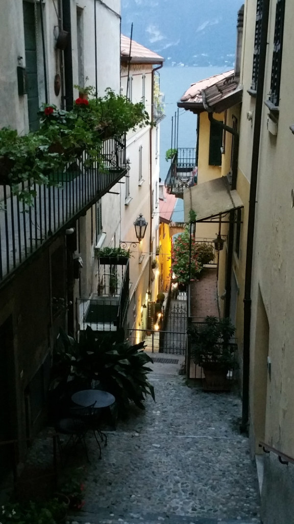 A quiet Varenna street overlooking Lake Como.