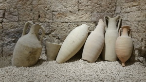 Roman amphorae from the archaeological museum situated under Piazza del Comune.