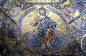 Ceiling depiction of Christ located on the ceiling of the Duomo Baptistery in Florence.