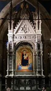 Carved marble tabernacle at the Church Orsanmichele